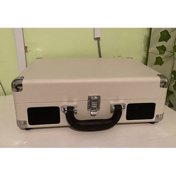 New Vintage 3-Speed Bluetooth Portable Suitcase Record Player with Built-in Spea - Picture 2 of 3